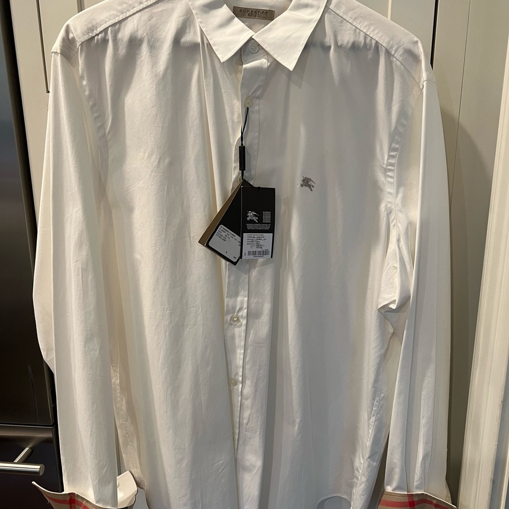 Men’s XXXL Burberry White Button-Up- NWT